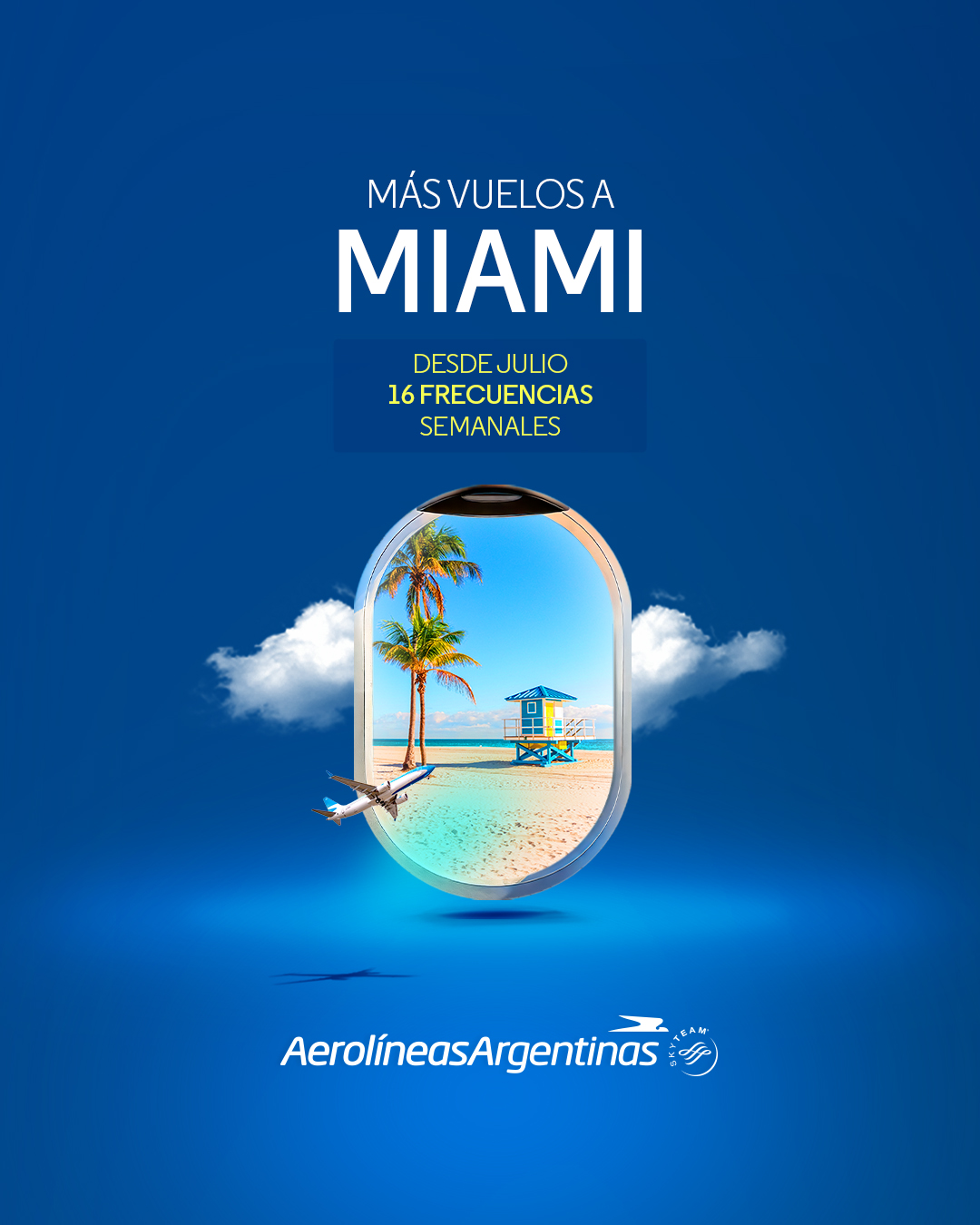 Nuevos vuelos de Aerolineas Argentinas a Miami