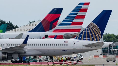 Aviones de Delta Airlines, United Airlines y American Airlines