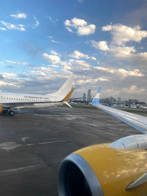 Vista de la ventada del avión