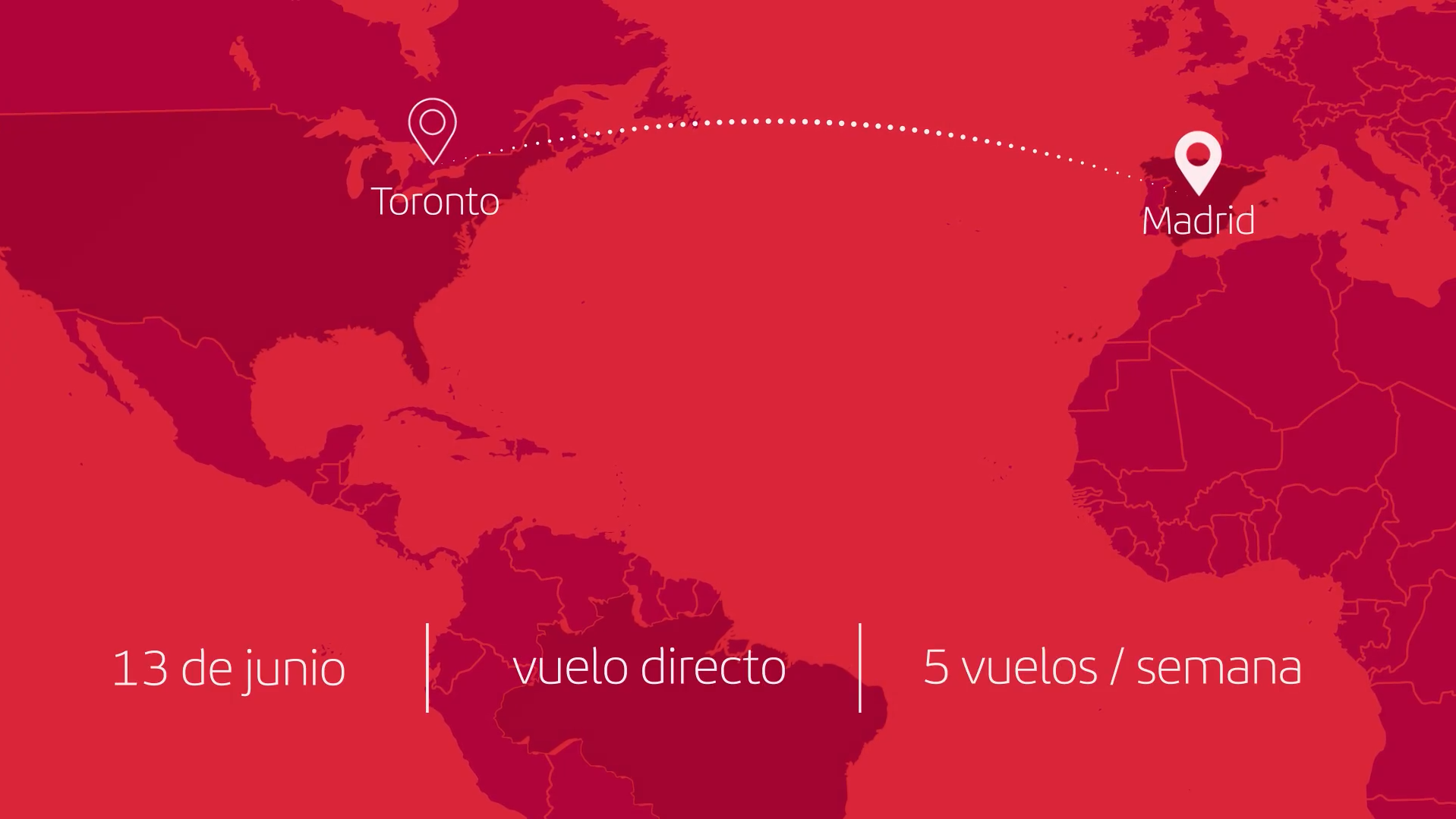 Ruta de Madrid a Toronto con Iberia