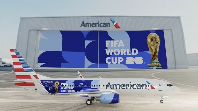 Nuevo livery del Mundial en un Boeing 737 de American Airlines