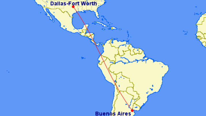 Ruta Buenos Aires a Dallas
