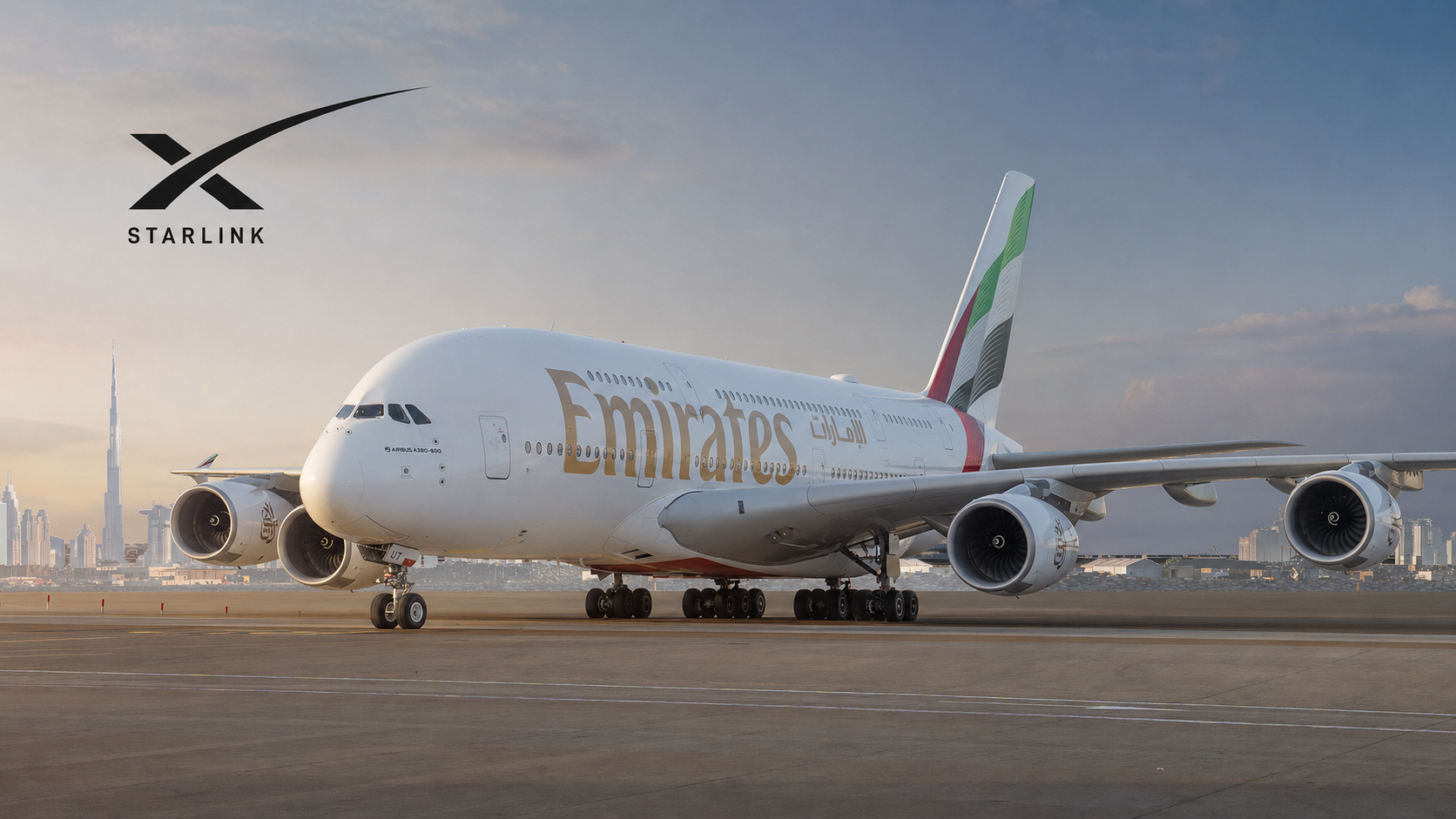 Emirates instaló Starlink en su Airbus A380 siendo el primero del mundo