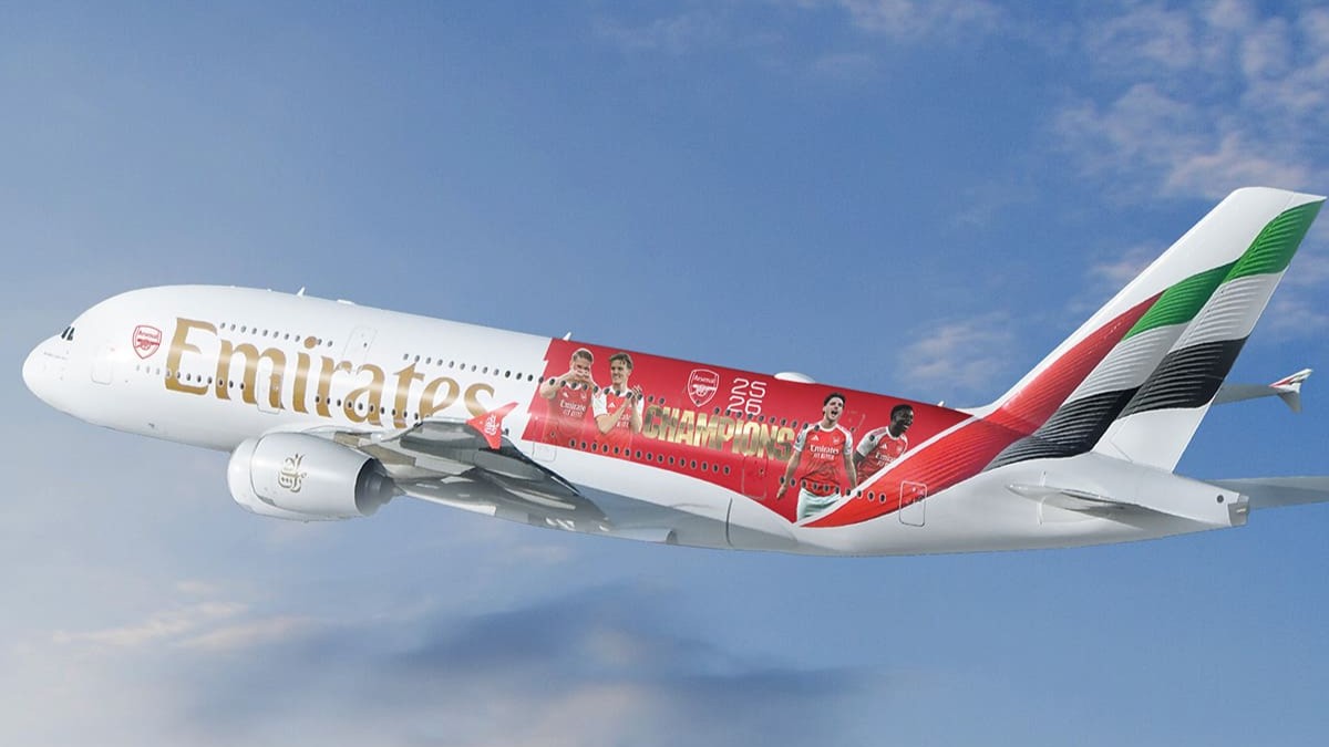 Emirates celebra la Premier League del Arsenal con un livery especial en un Airbus A380