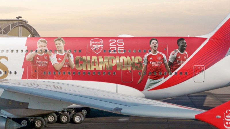 Livery del avión de Emirates Arsenal Airbus A380