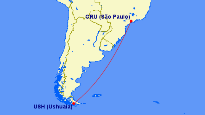 Ruta de San Pablo a Ushuaia