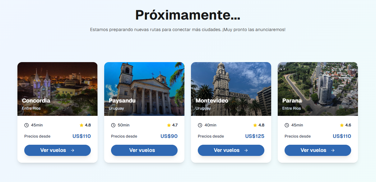 Próximas rutas de Humming Airways