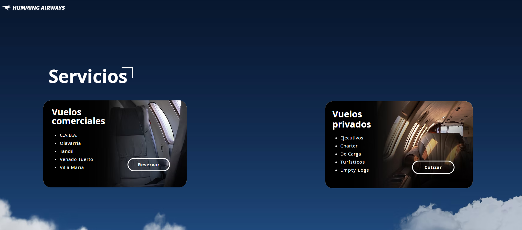 Destinos Humming Airways