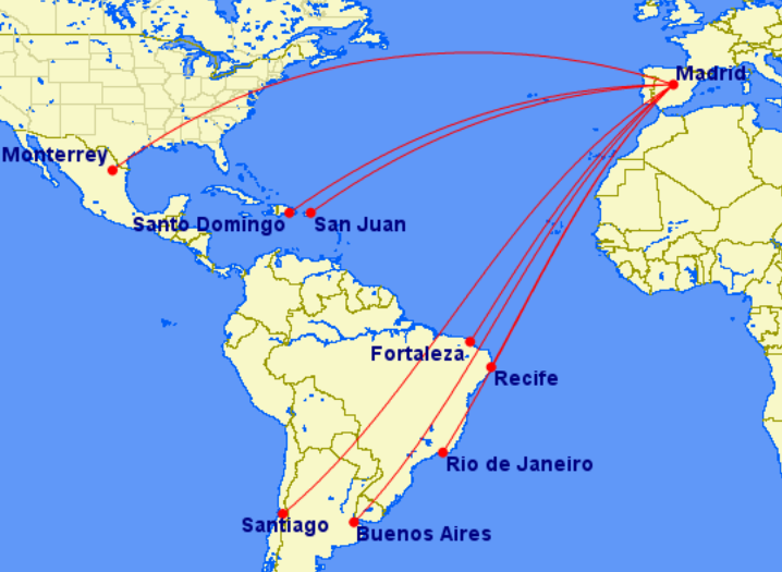 Rutas desde Madrid a destinos