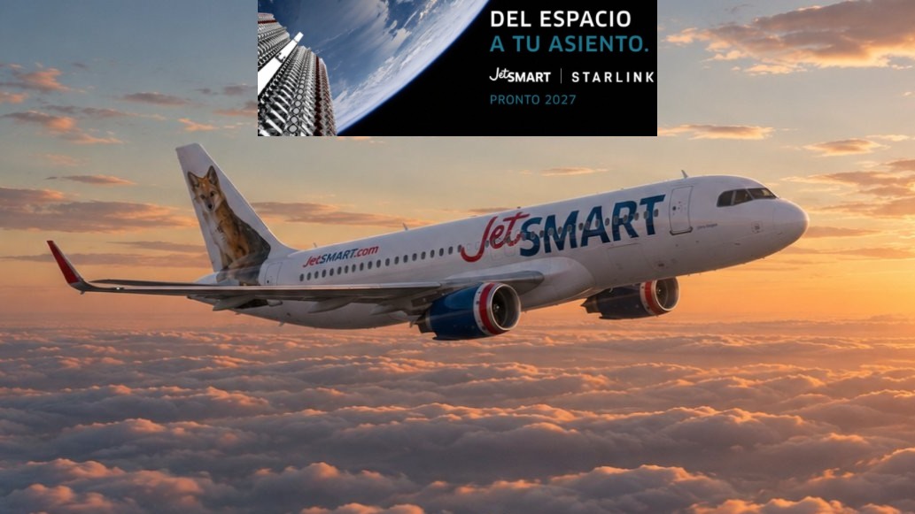 JetSMART será la primera low cost de Sudamérica con WiFi a bordo de Starlink