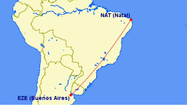 Ruta de Buenos Aires a Natal
