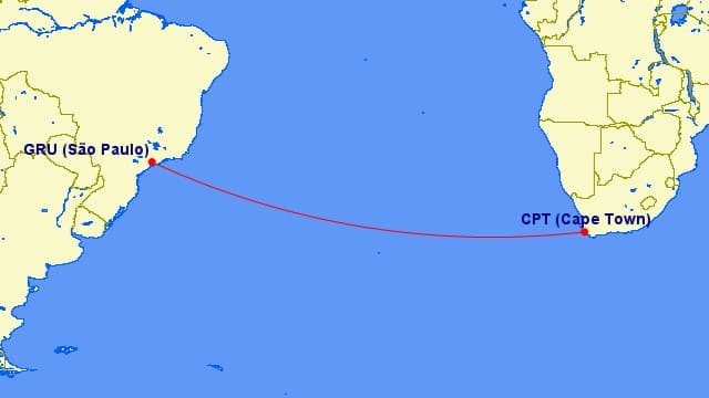 Ruta de San Pablo a Ciudad del Cabo