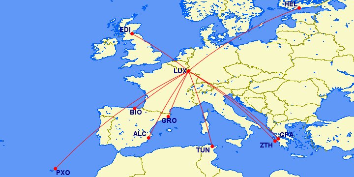 Rutas desde Luxemburgo