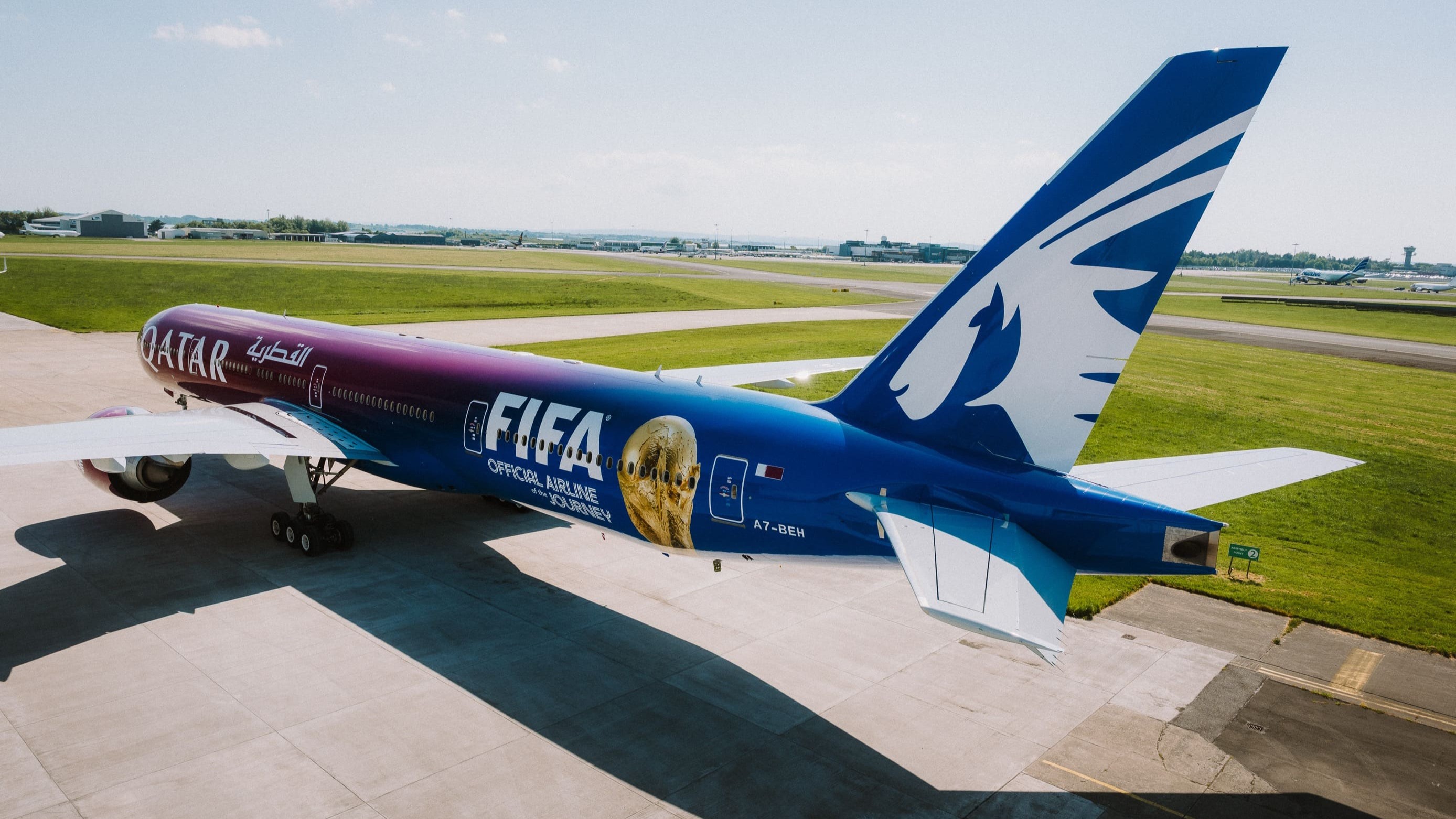 Boeing 777 Qatar Airways livery Mundial 2026