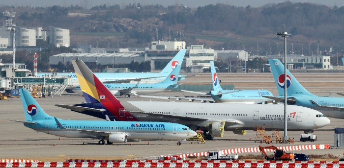 Aviones de Korean Air y Asiana Airlines