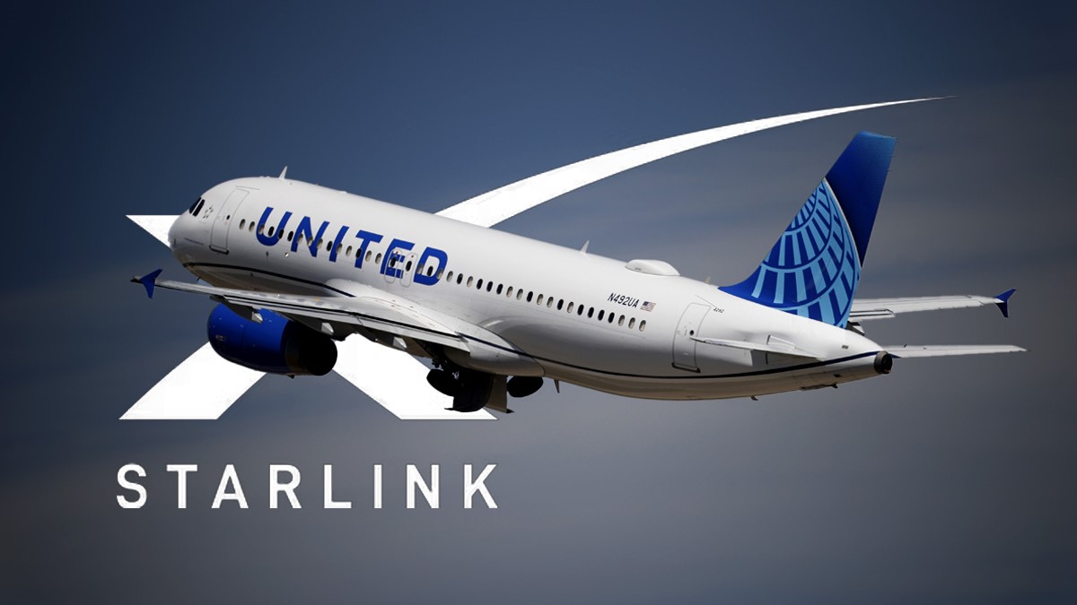 Anuncia de United Airlines con Starlink
