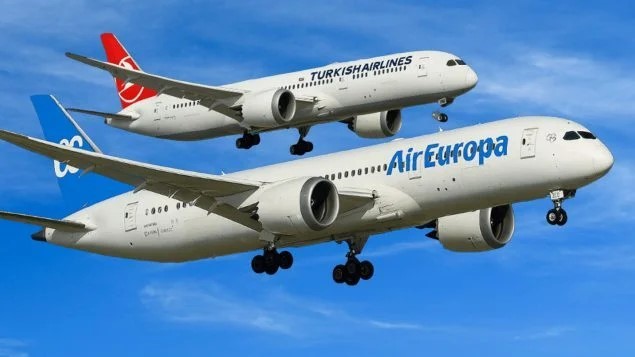 Boeing 787 de AirEuropa y Turkish Airlines
