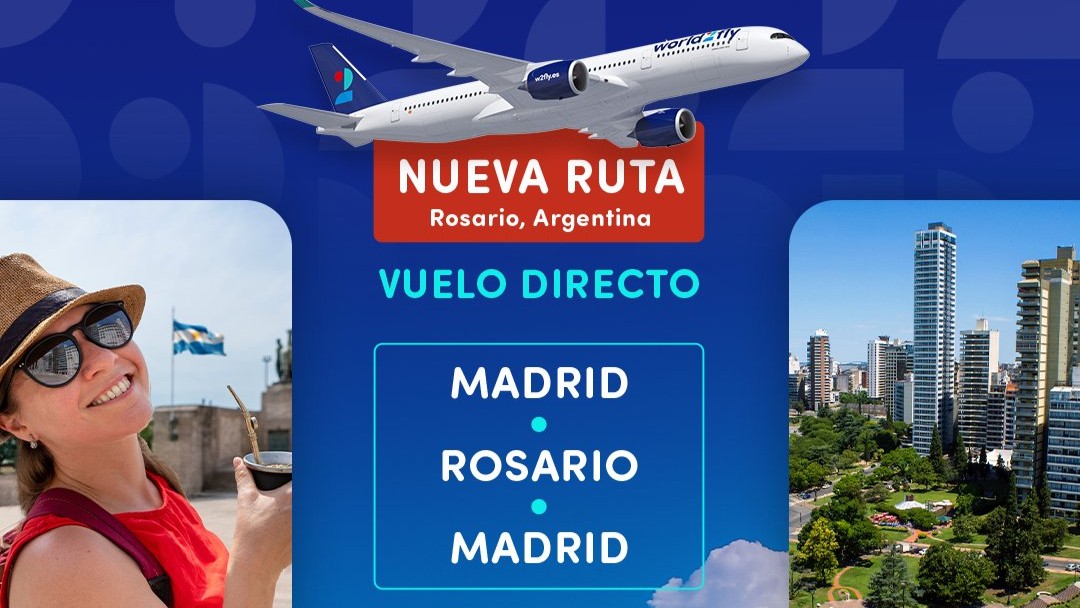 World2Fly volará desde Madrid a Rosario