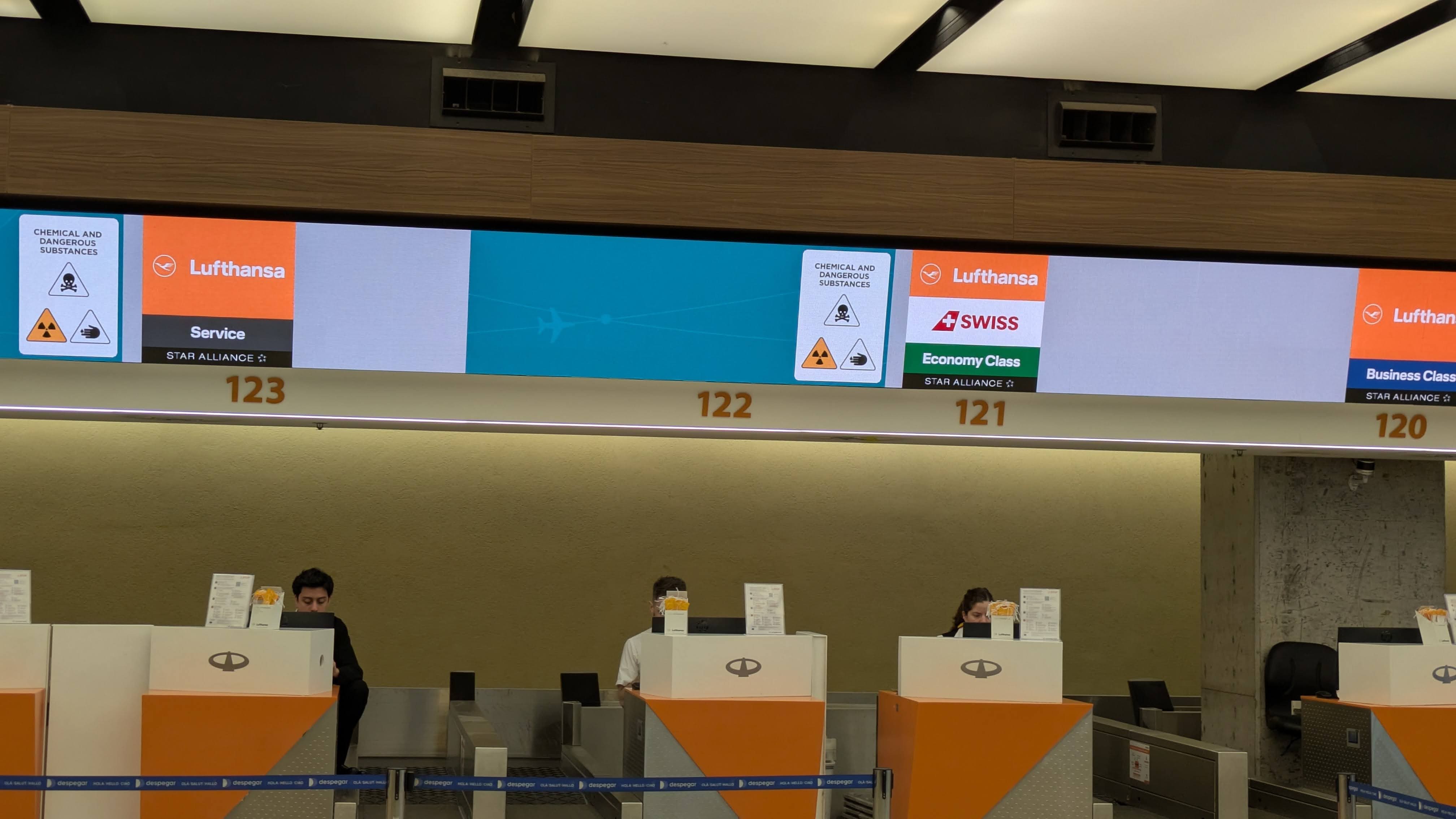 Mostradores Lufthansa en Ezeiza