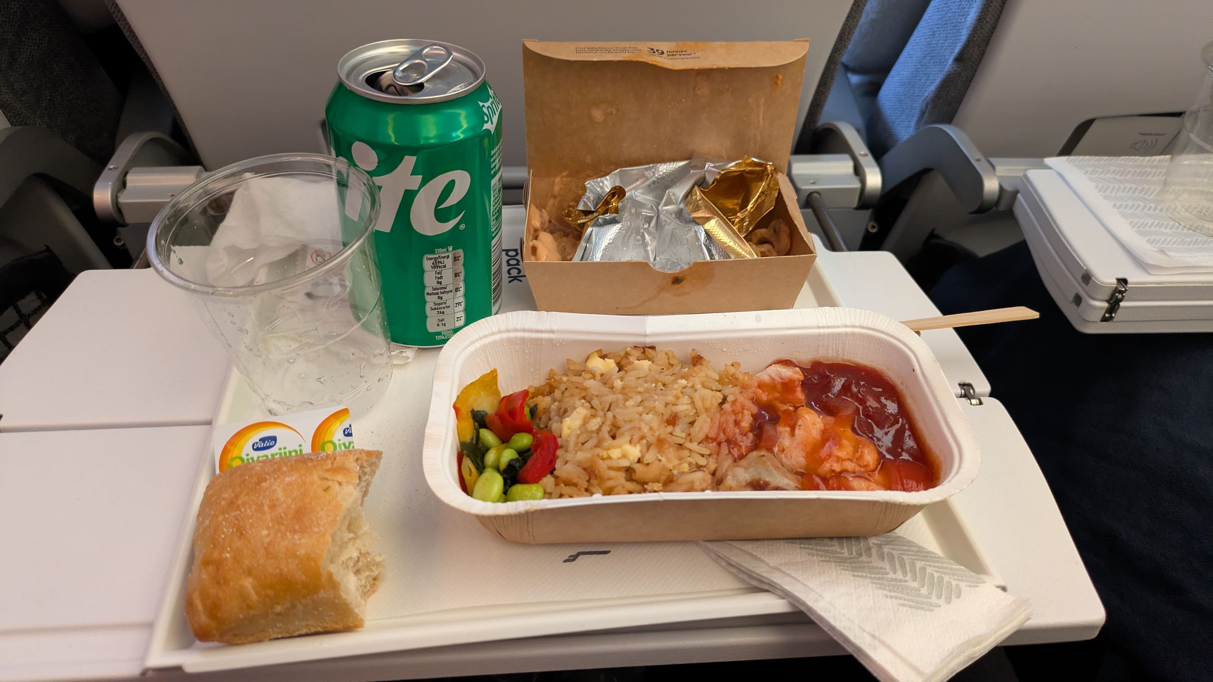 Almuerzo del vuelo de Helsinki a Dallas con Finnair