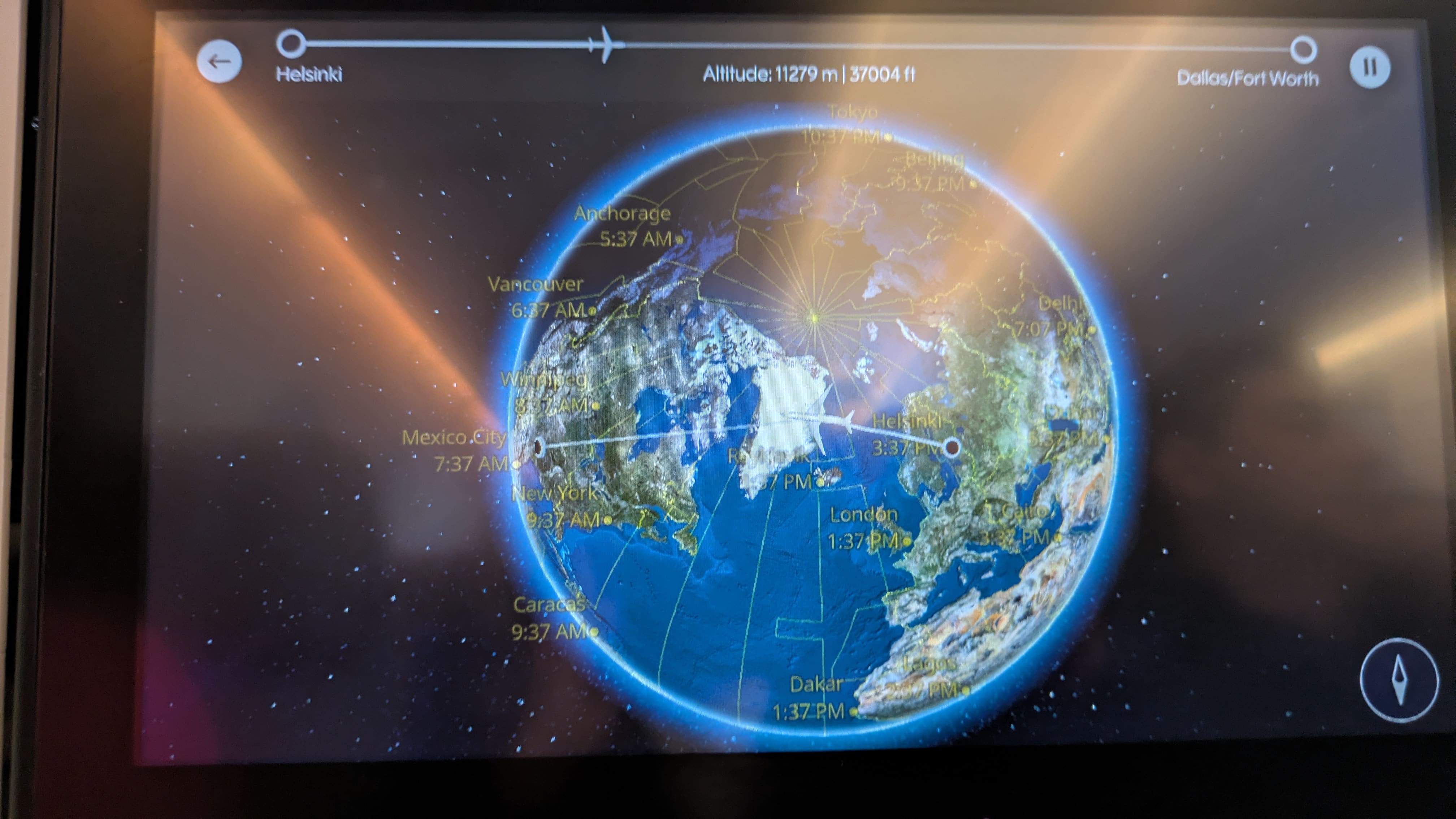 Sobrevolando Groenlandia desde el A350 de Finnair