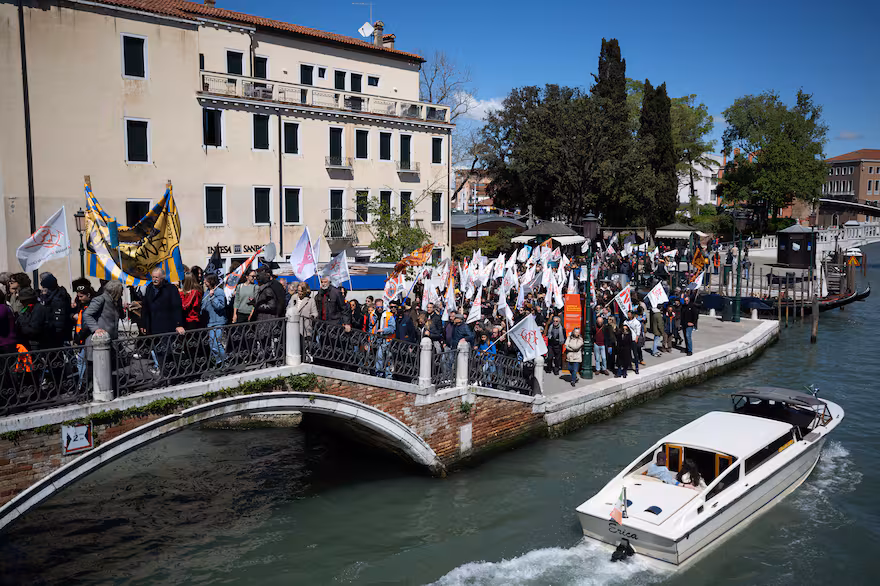 Protestas en la ciudad de Venecia