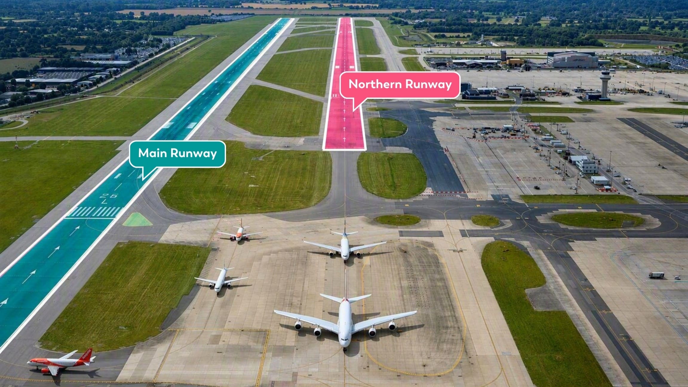 La Justicia del Reino Unido autoriza al Aeropuerto de Gatwick a operar con 2 pistas de aterrizaje