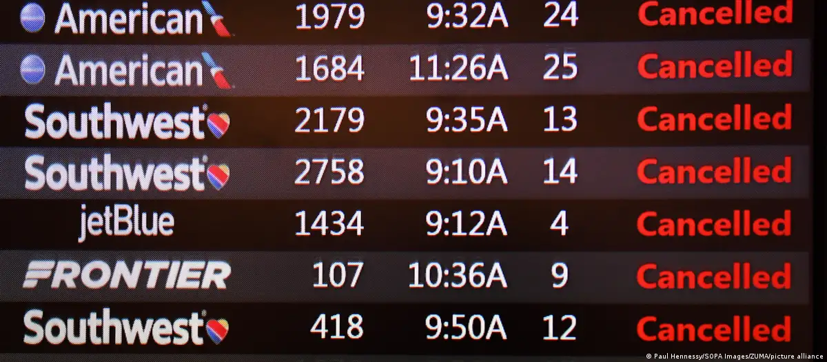 Vuelos cancelados y retrasados en Estados Unidos