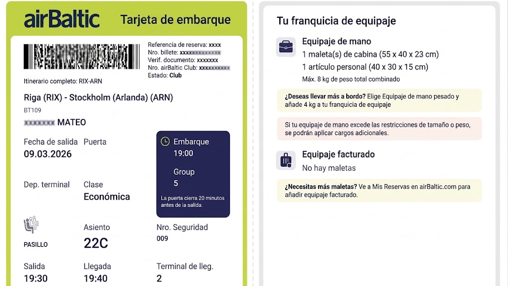 Mail recibido donde dice que no puede pesar más de 8kg